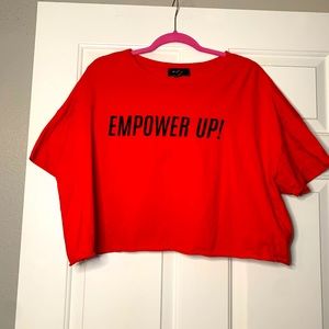 Red empower up crop top!